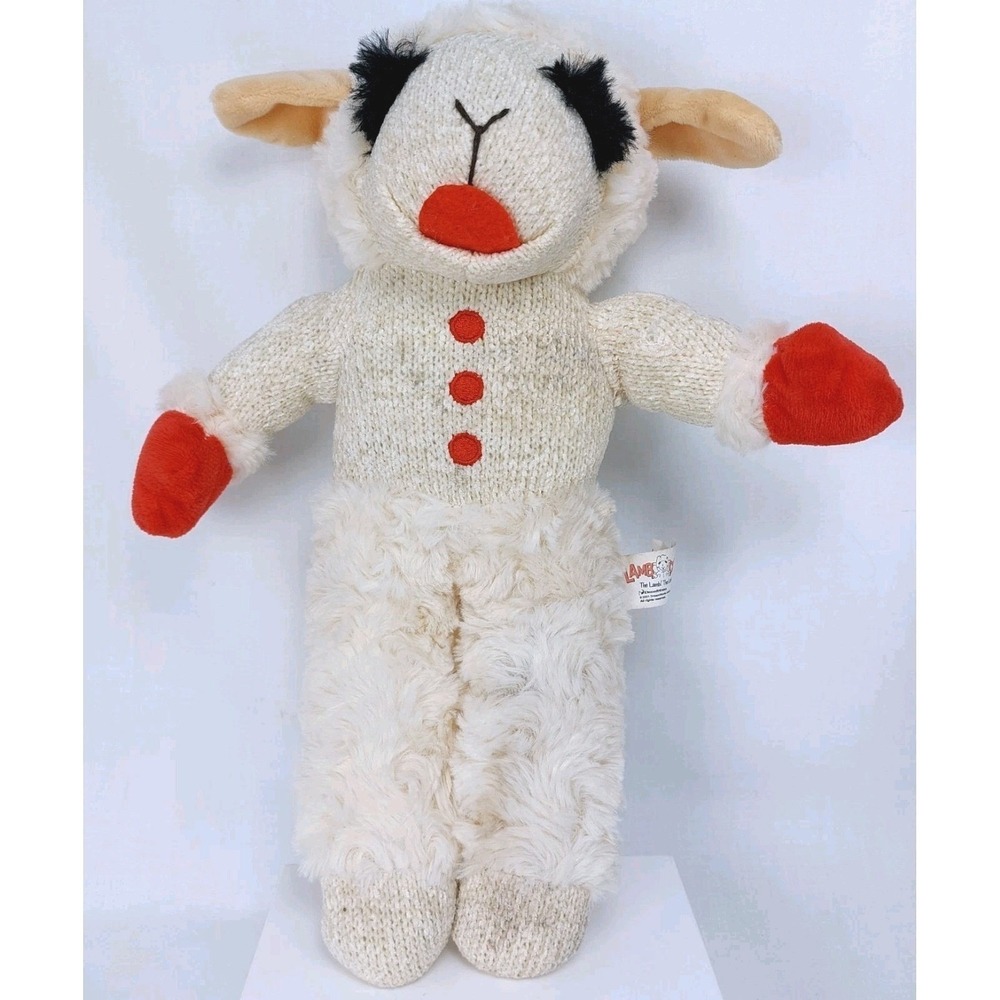 Dreamworks 2021 Lamb Chop Plush Dog Toy 14" White Lamb Soft Squeaky Puppy Toy